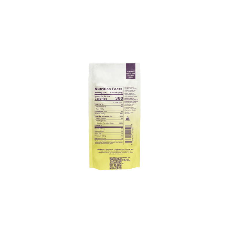 tailwind nutrition high carb fuel lemon back